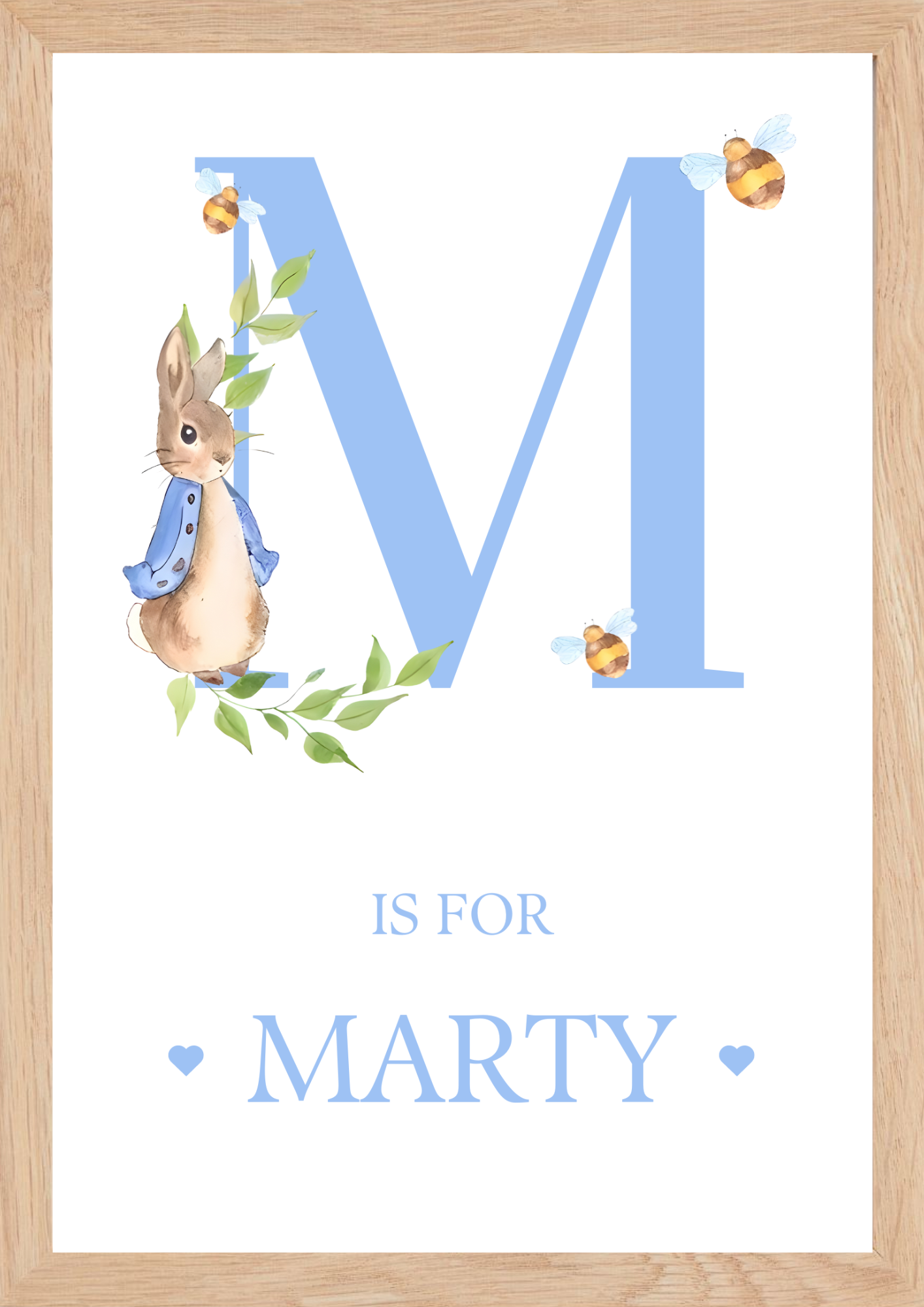 Personalised Peter Rabbit Set of 3 Nursery Prints