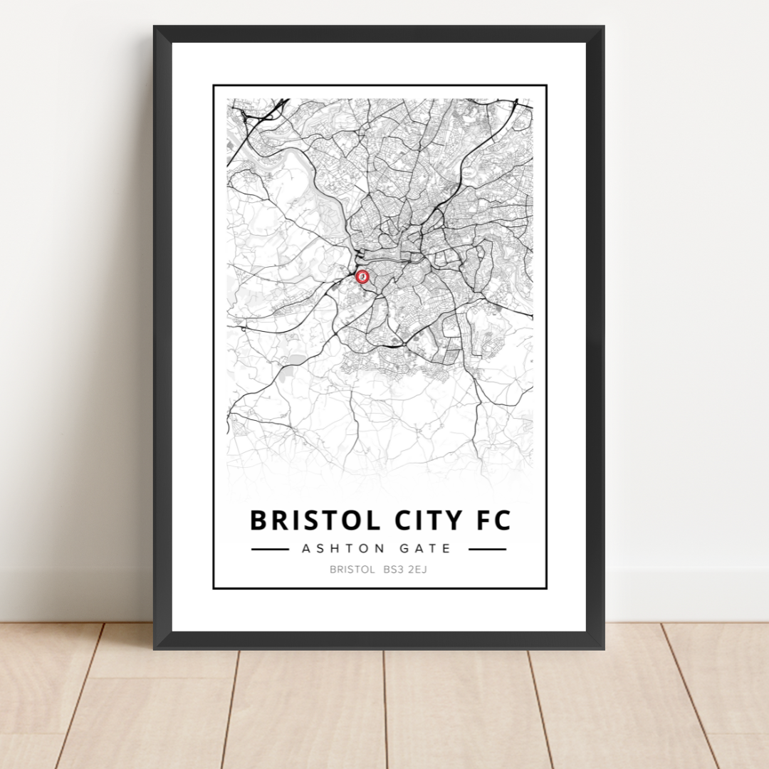 Ashton Gate Stadium Map Location Print