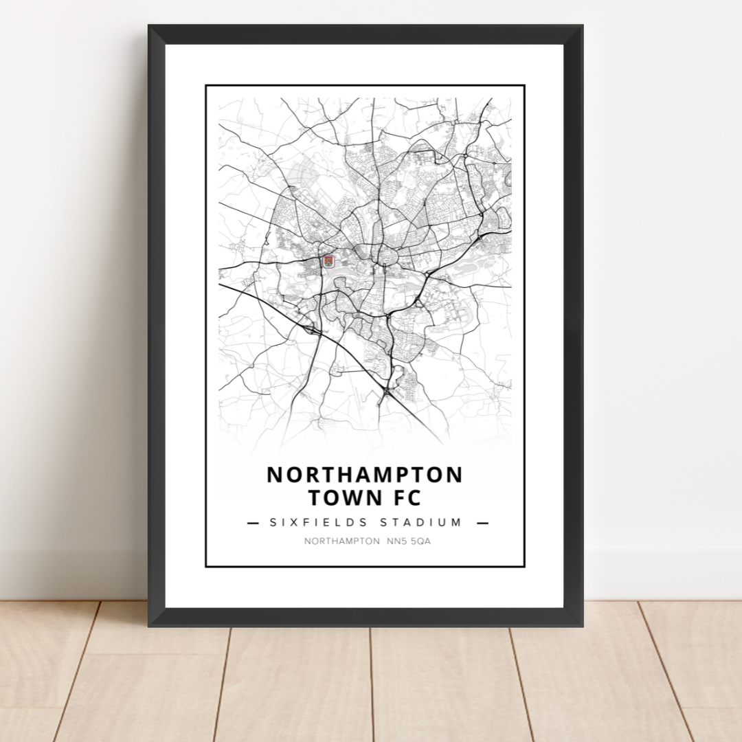Sixfields Stadium Map Location Print