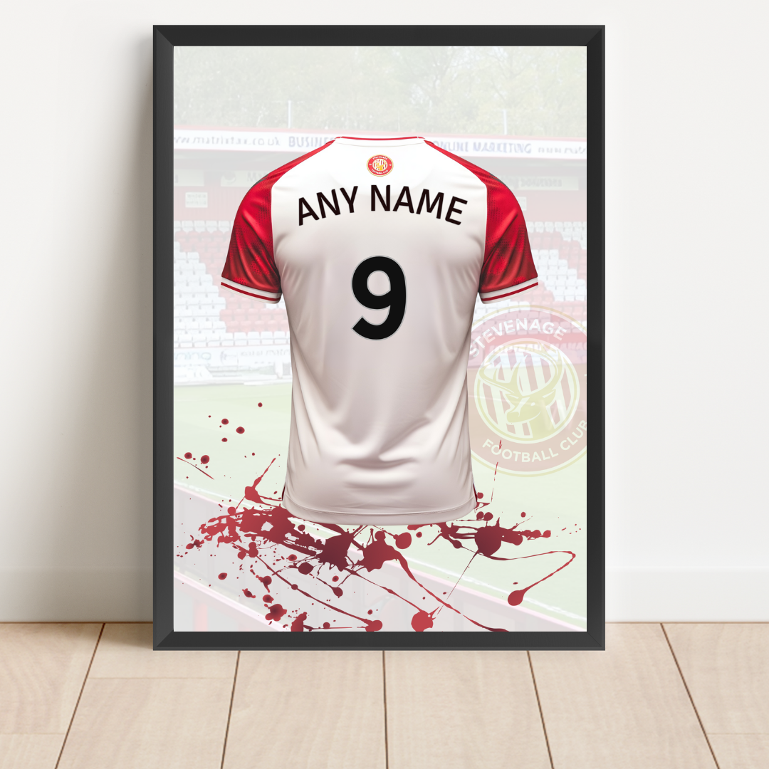 Personalised Stevenage FC Shirt Print