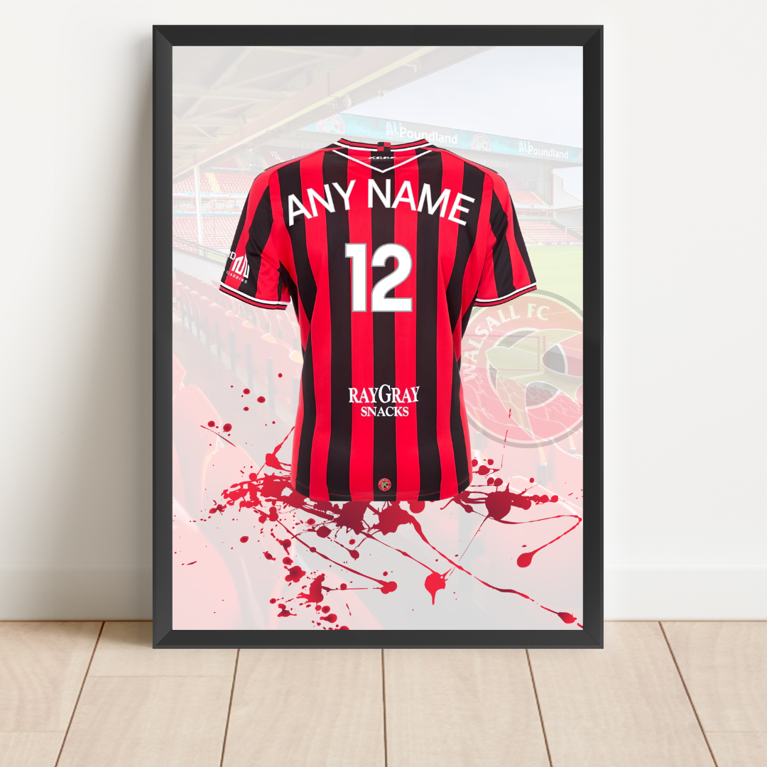 Personalised Walsall FC Shirt Print