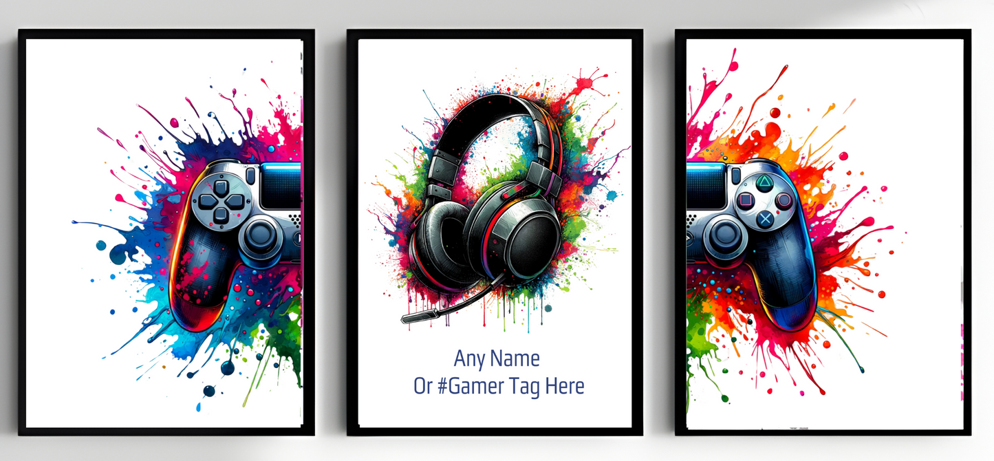 Personalised Set of 3 Gaming Prints