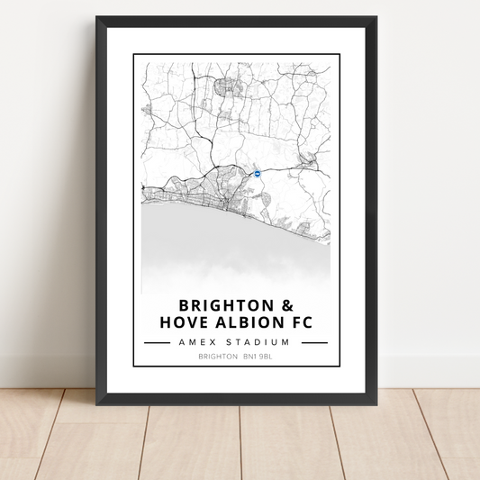 Brighton Amex Stadium Map Location Print