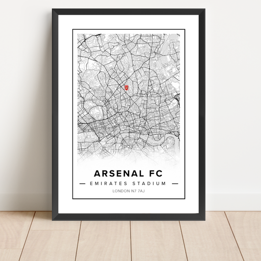 Emirates Stadium Map Location Print