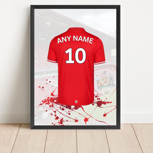 Personalised Barnsley FC Shirt Print
