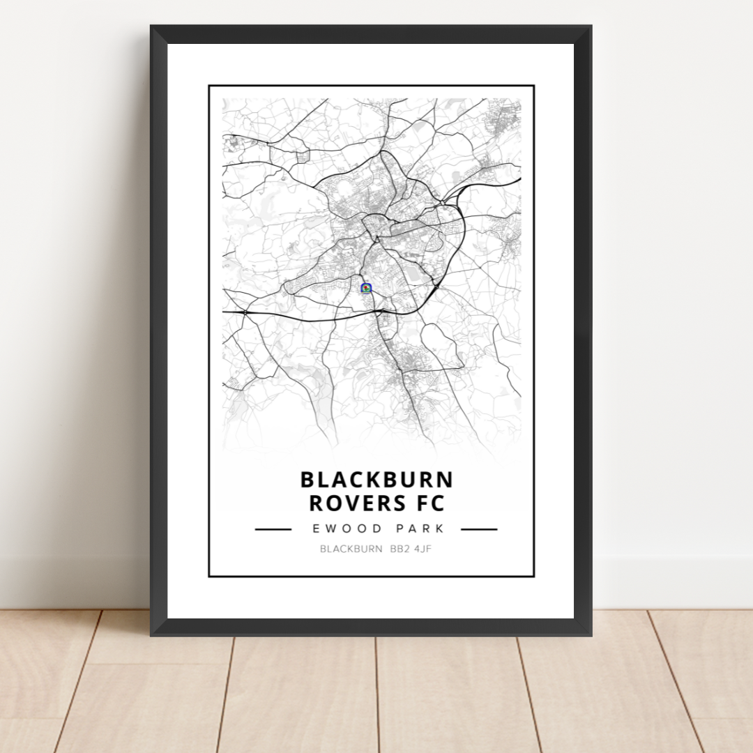 Ewood Park Stadium Map Location Print