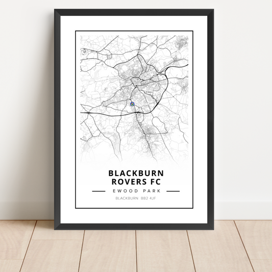Ewood Park Stadium Map Location Print