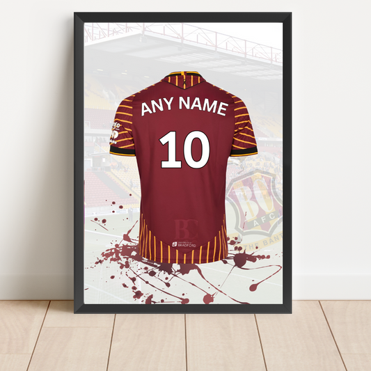 Personalised Bradford City FC Shirt Print