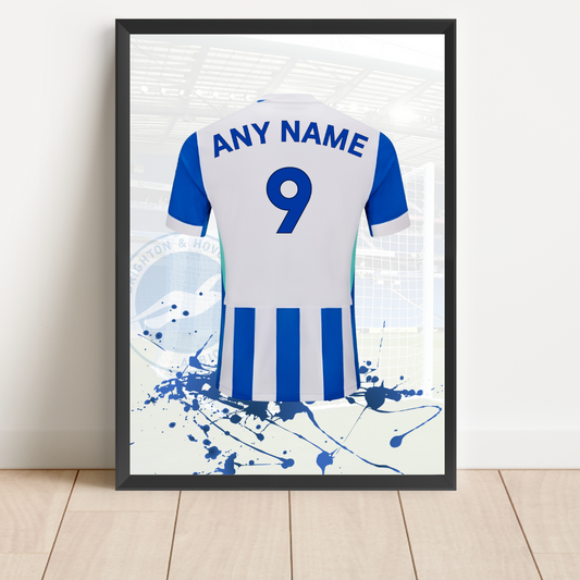 FREE Personalised Brightin & Hove Albion FC Shirt Print
