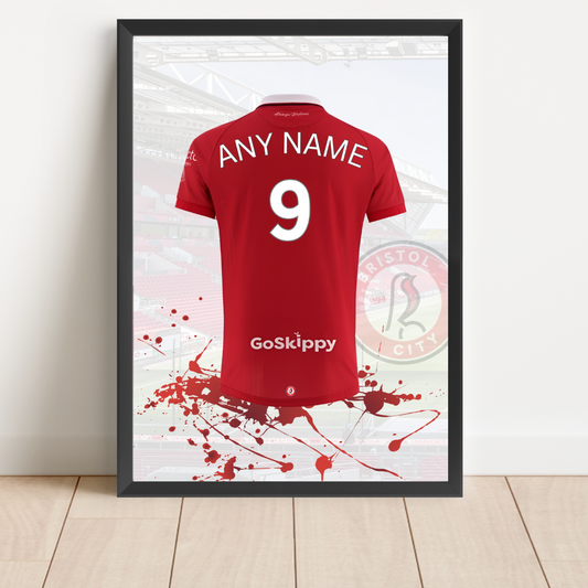 Personalised Bristol City FC Shirt Print