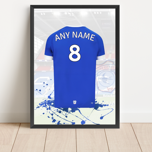 Personalised Cardiff City FC Shirt Print