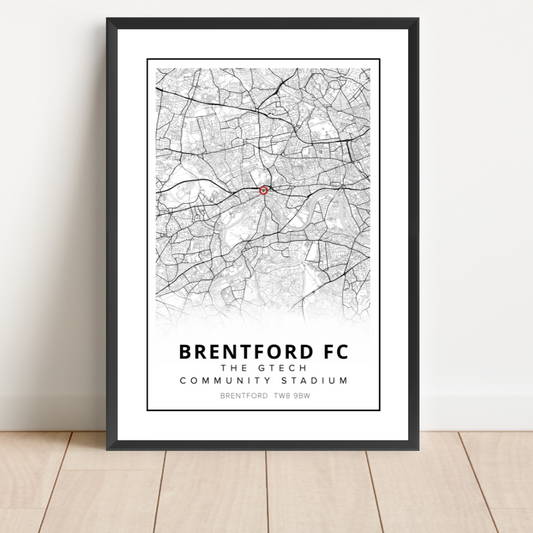 Brentford FC Gtech Community Stadium Map Location Print