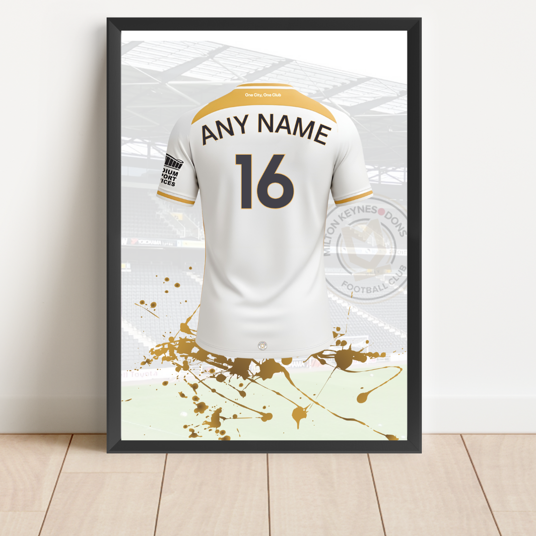 Personalised MK Dons Shirt Print
