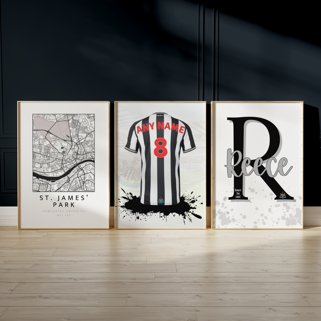 Set of 3 Personalised NUFC Prints