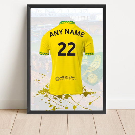 Personalised Norwich City FC Shirt Print
