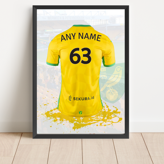Free Norwich City Personalised Shirt Print