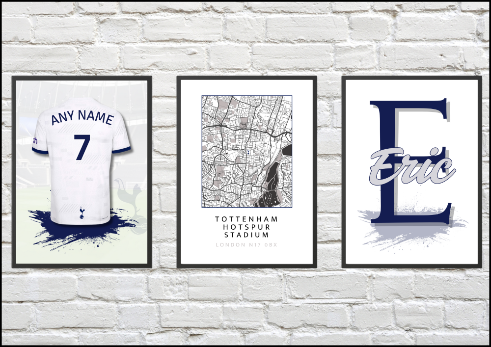 Set of 3 Personalised Spurs Prints