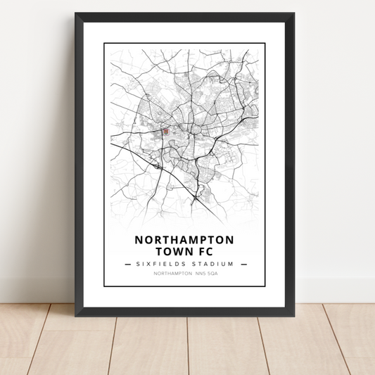 Sixfields Stadium Map Location Print