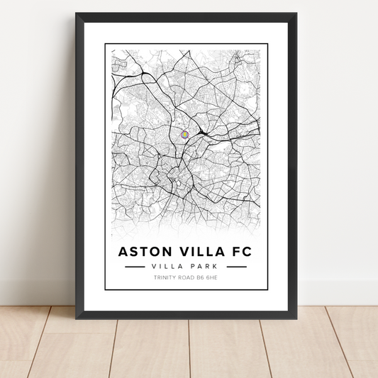 Aston Villa - Villa Park Map Location Print