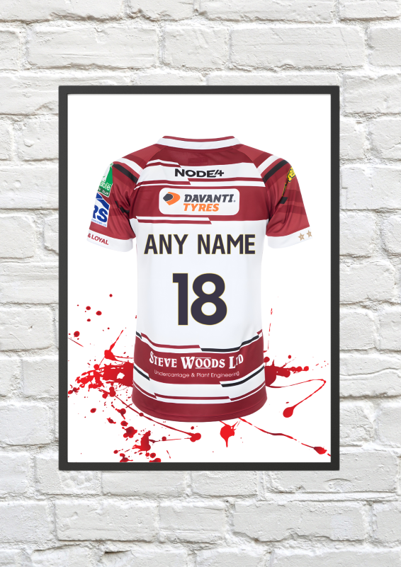 Wigan Warriors Personalised Shirt Poster