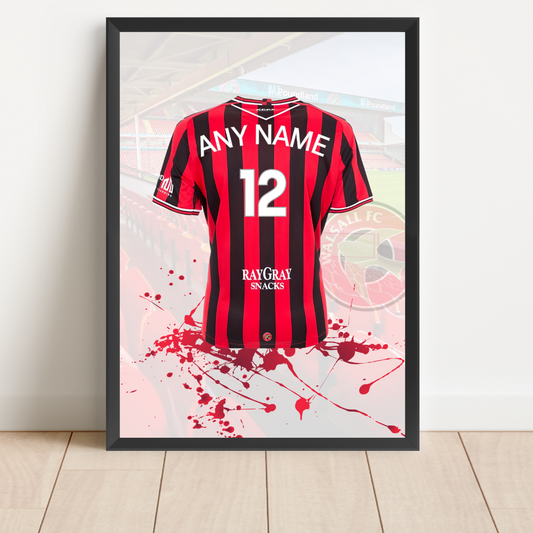 Personalised Walsall FC Shirt Print