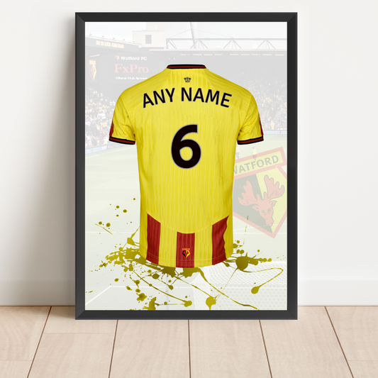 Personalised Watford FC Shirt Print