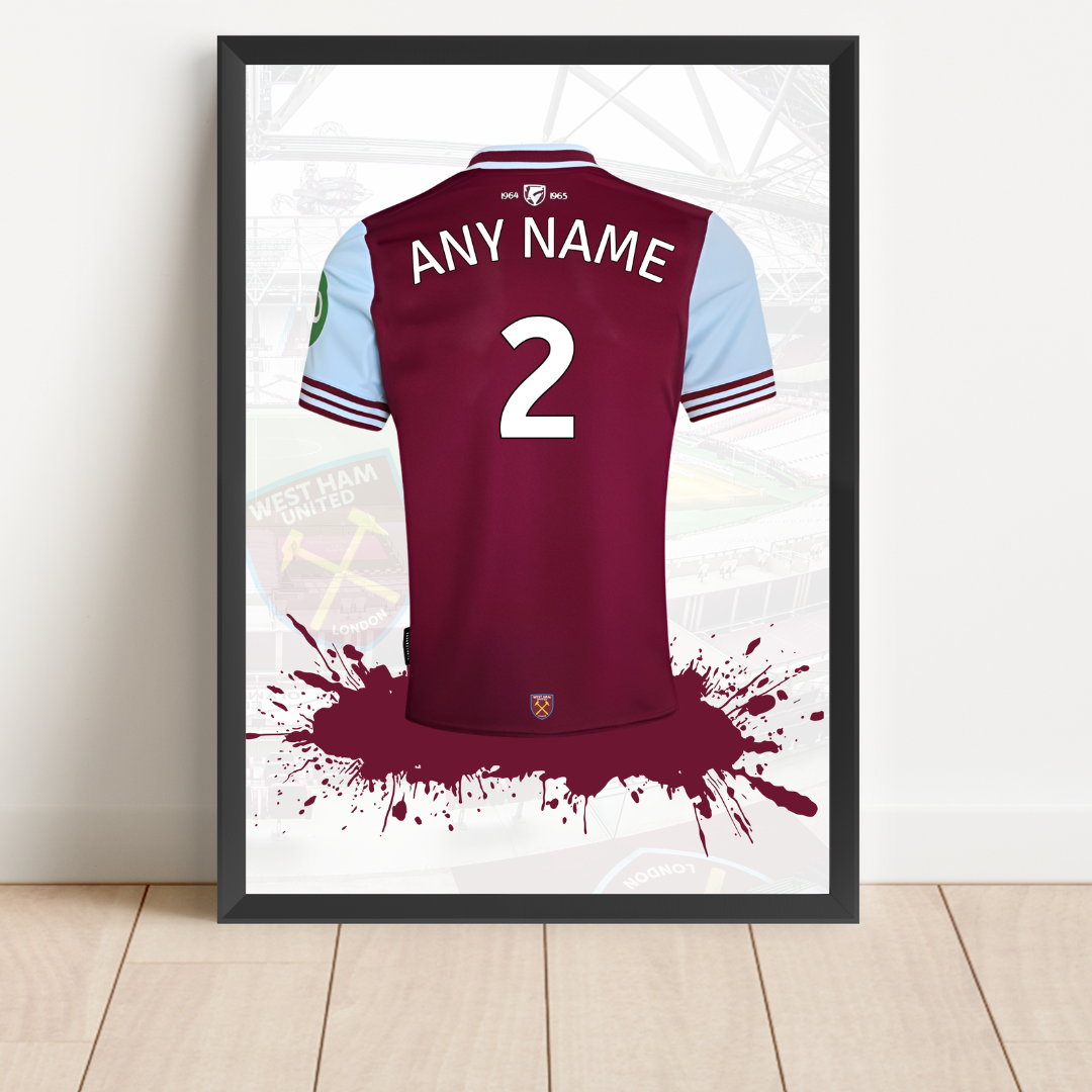 FREE West Ham Utd Personalised Shirt Print