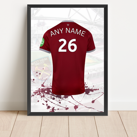 Personalised West Ham united FC Shirt Print