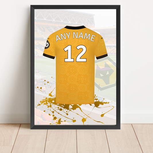 Personalised Wolverhampton Wanderers FC Shirt Print